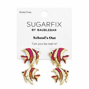 Sugarfix by BaubleBar ‘School’s Out’ Fish & Rhinestone Earrings NWT